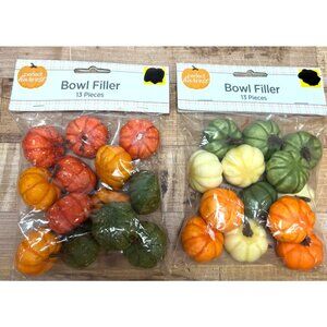 2 Pkg. Perfect Harvest Decorative Pumpkin Bowl Filler Set Of 13 Pumpkin